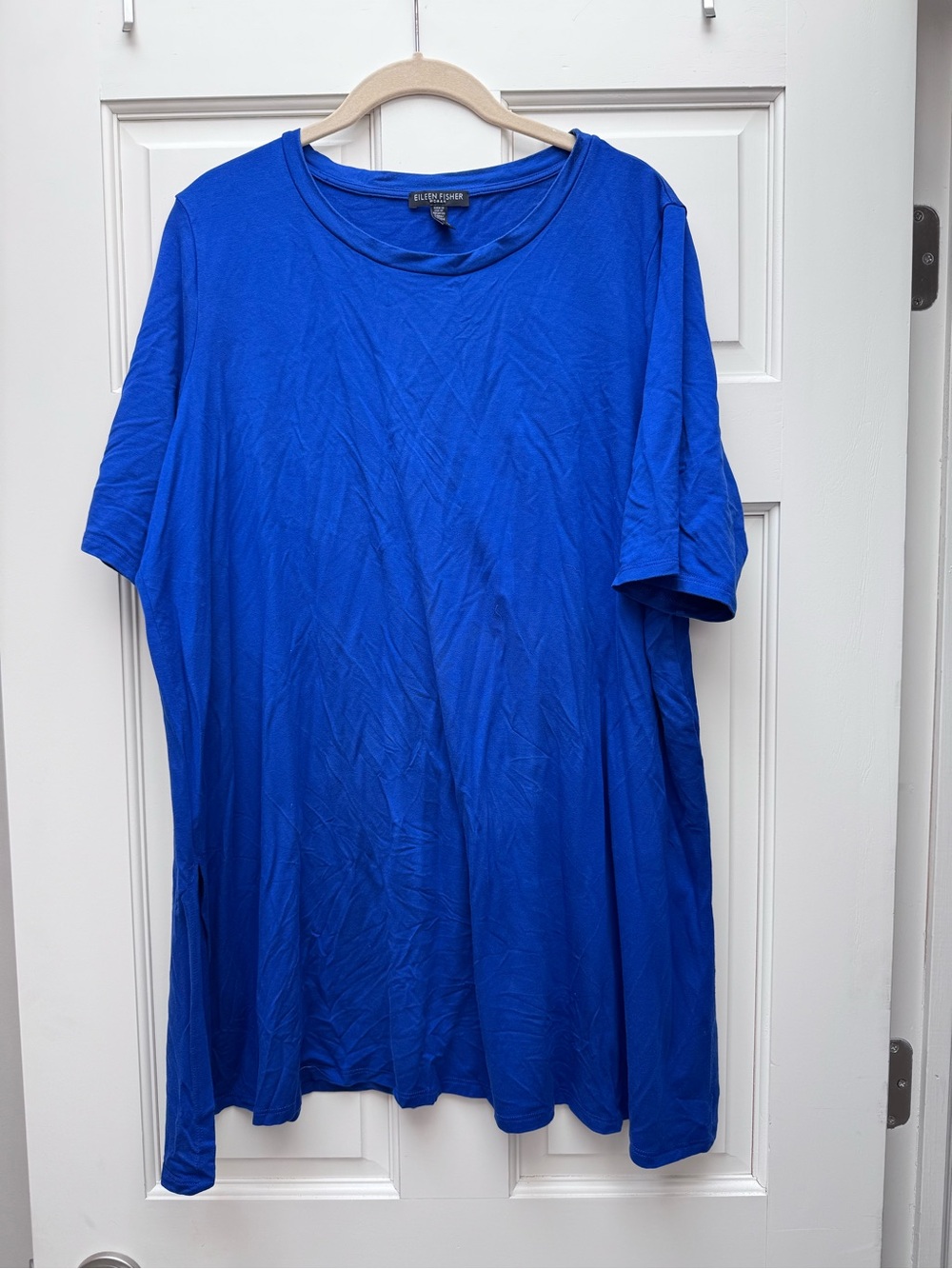 Eileen Fisher Bold Cobalt Short-Sleeve Tee - Picture 4 of 4